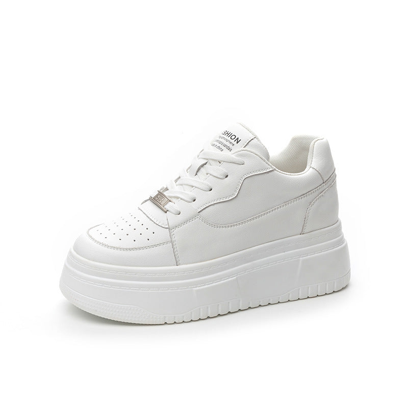 Women's Round Head White Thick Bottom Sports Men's Shoes