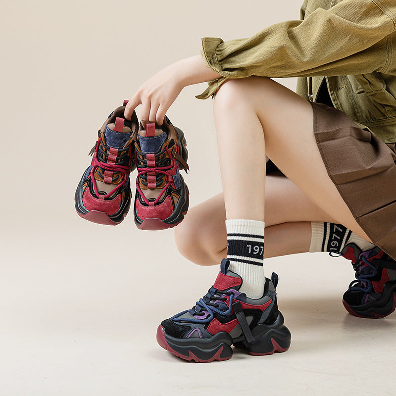 Clunky Female Winter Fleece-lined Platform Height Sneakers
