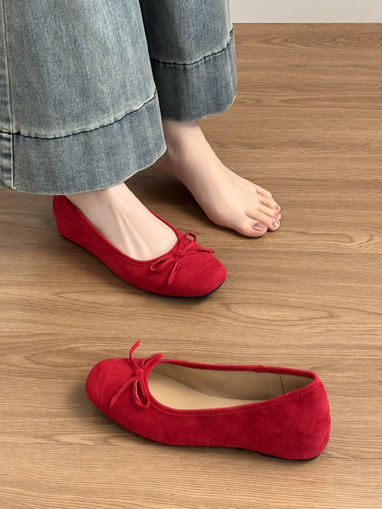 Women's & Men's Genuine French Style Yellow Thin Round Toe With Casual Shoes