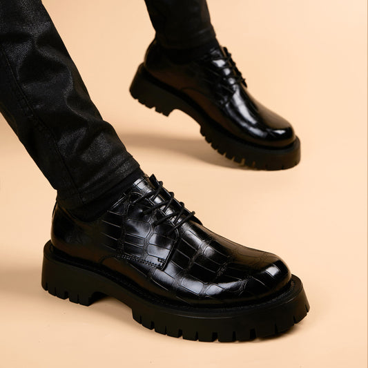 Men's Formal Wear Increased Hair Stylist Big Leather Shoes