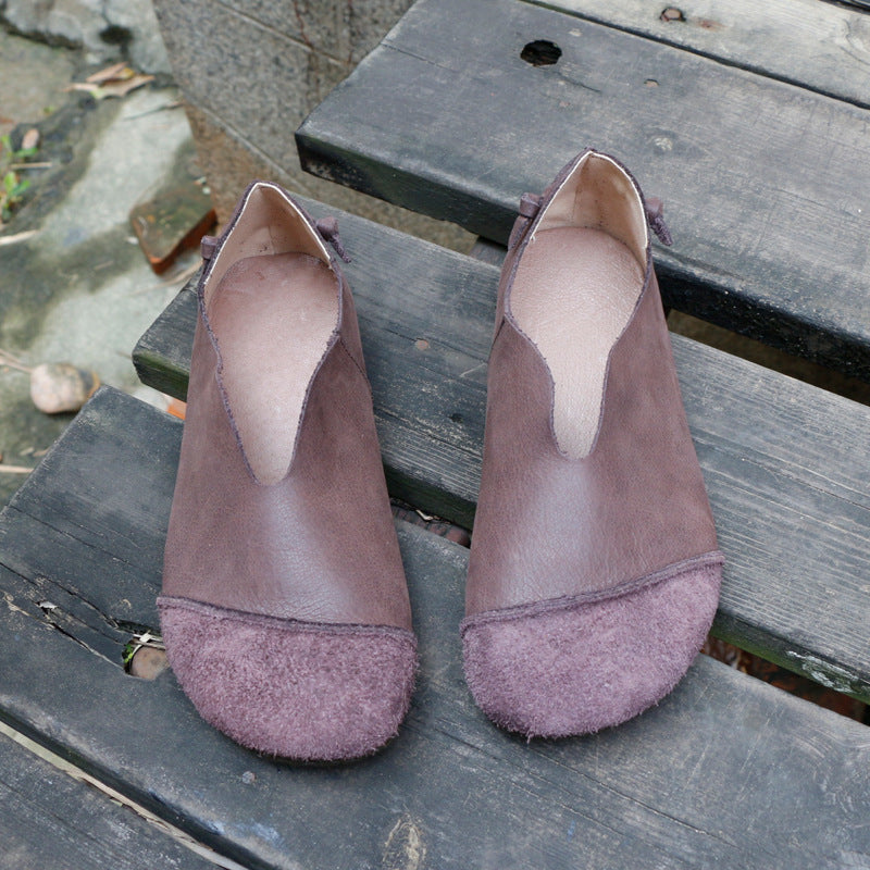 Women's Flat Soft Bottom Surface Slip-on First Layer Casual Shoes