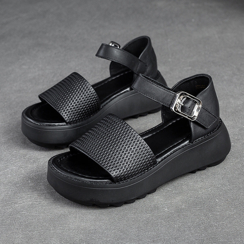 Women's Thick Bottom Breathable Peep Toe Buckle Sandals