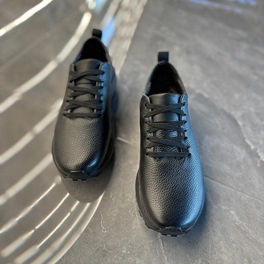 Men's Genuine Platform Full Cowhide Breathable Versatile Sneakers