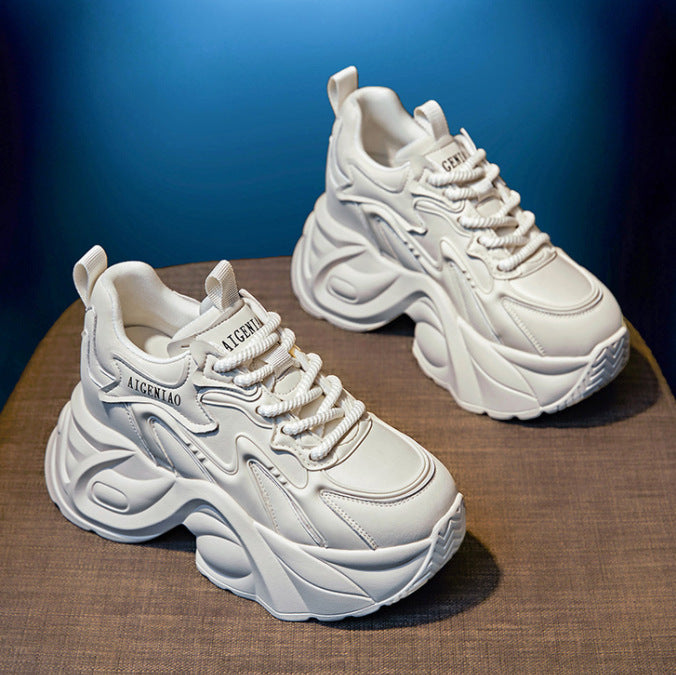 Women's Dad Autumn Small Platform Hidden White Casual Shoes