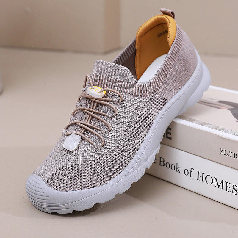 Summer Mesh Surface Soft Bottom Breathable Mom Hollow Casual Shoes