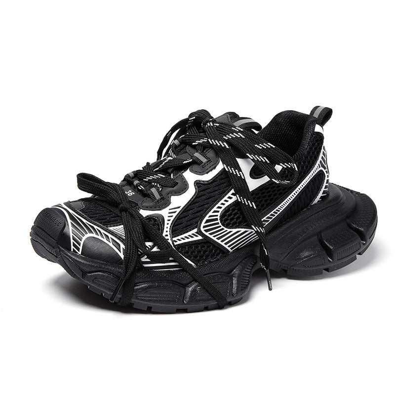 Women's & Men's Dad Distressed Joker Thick Sole Height Sneakers