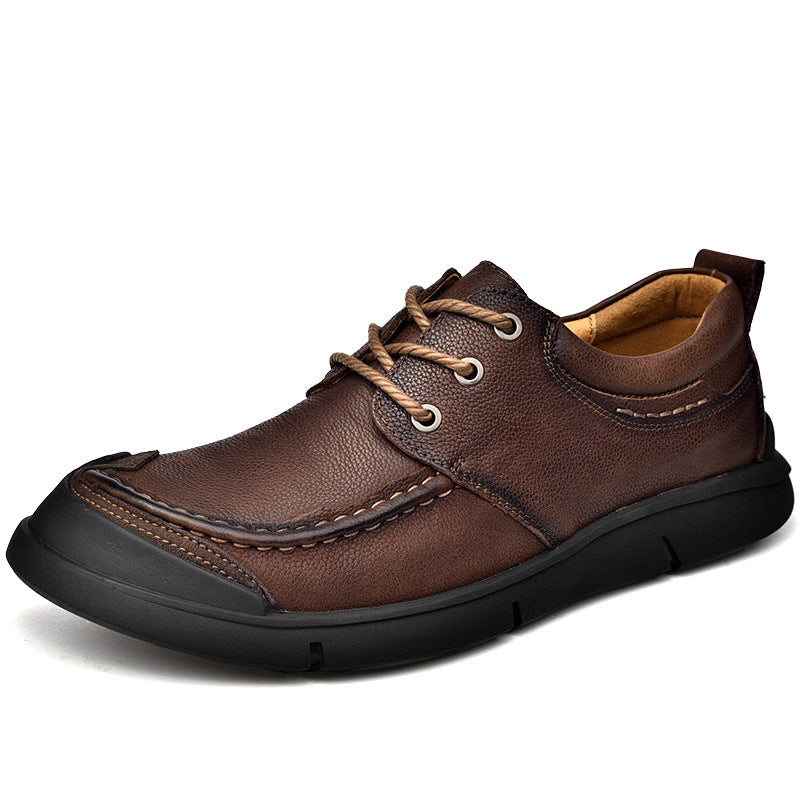 Men's Pedal Soft Bottom Lightweight Top Layer Leather Shoes