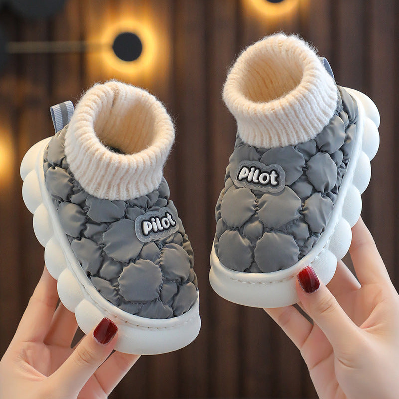 Winter Cotton Boys Home Waterproof Fleece-lined Kid's Shoes