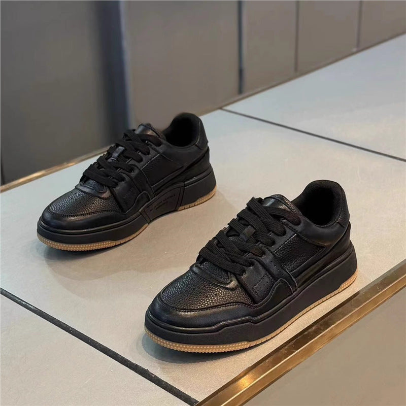 Men's Platform Versatile White Korean Soft Bottom Sports Men's Business Leather Shoes