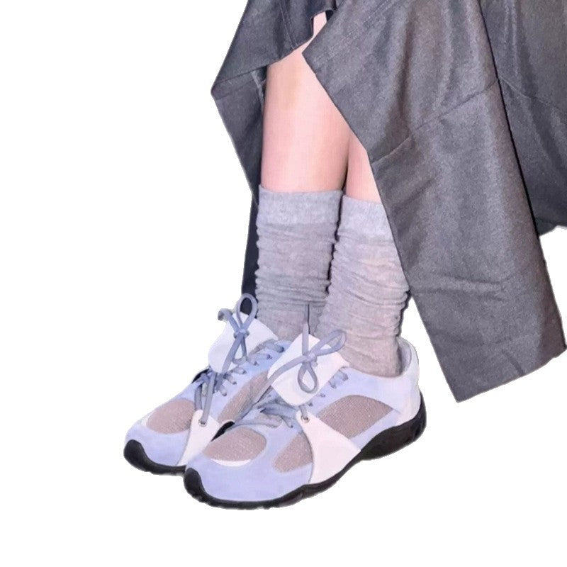 Women's Cowhide Version Korean Style Niche Blue Men's Shoes