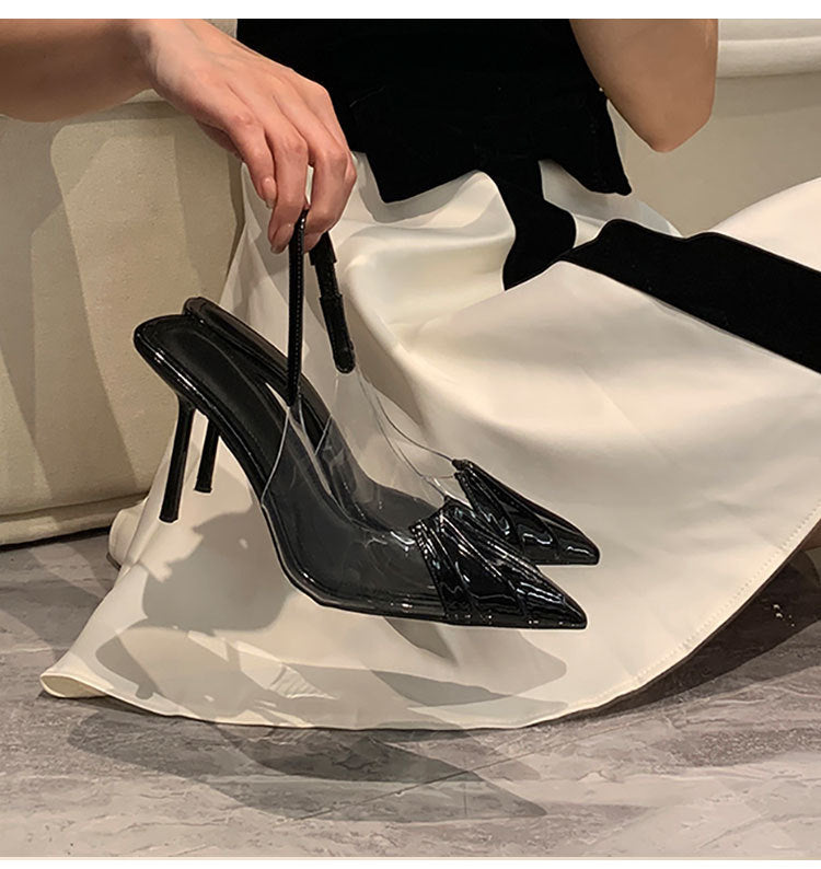 Women's Stiletto Temperament Commute Style Pointed Toe Closed Back Women's Fashion Shoes