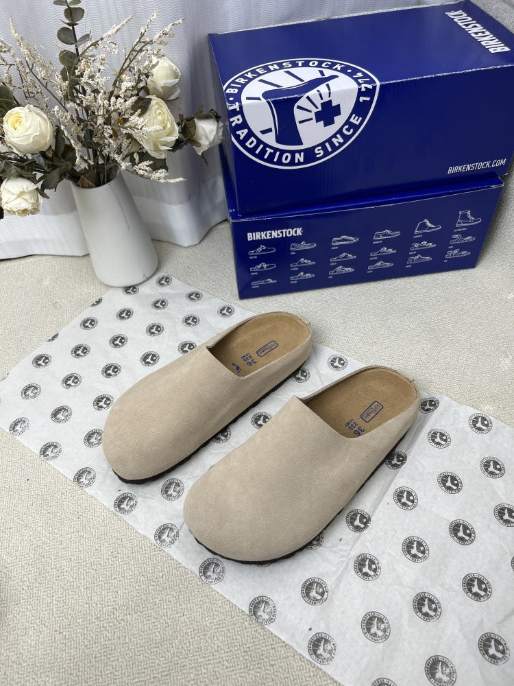 Women's & Men's Muller Genuine Potato Slip-on Closed Toe Leisure Lovers Flat Slippers