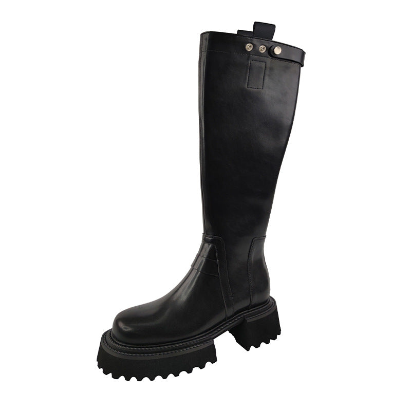 Women's Raise The Bottom Back Zipper Knight Below Boots