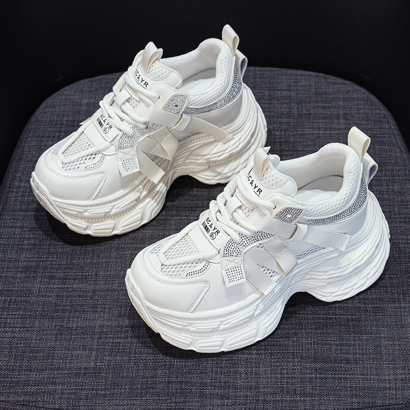 Women's & Men's Platform Height Increasing Insole Color Matching Rhinestone Men's Shoes