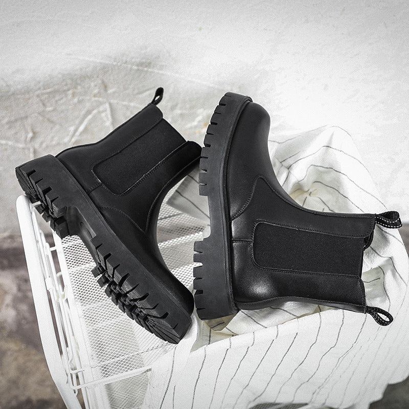 Men's Martin Fashion Smoke Pipe Fleece-lined Chelsea Boots