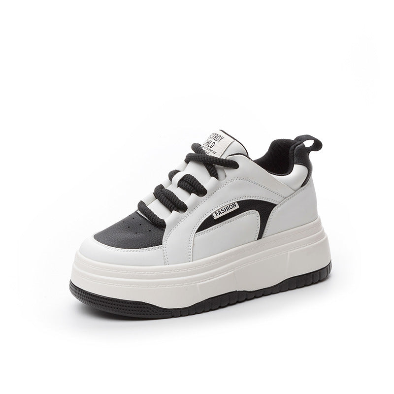 Women's Platform Hidden White Round Head Height Heels