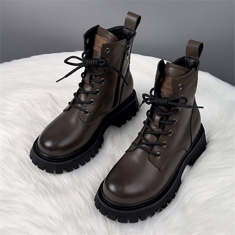 Women's Martin British Style Trendy Platform Ankle Women's Leather Boots