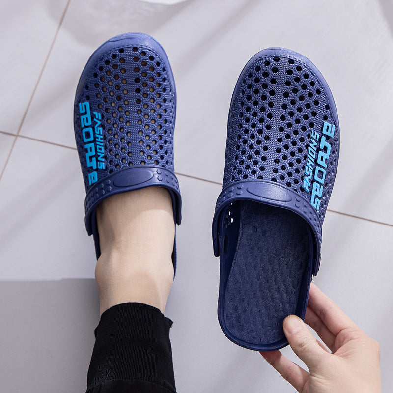 Travel Hole Plastic Two-way Half Beach Sandals