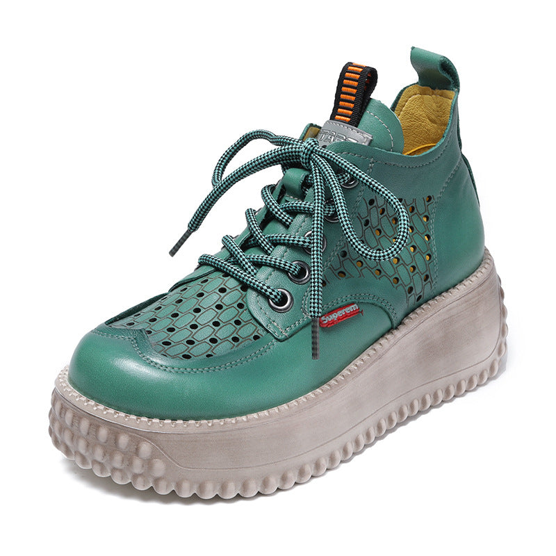 Women's Thick-soled Hole Wedge Beach Solid Color Sandals