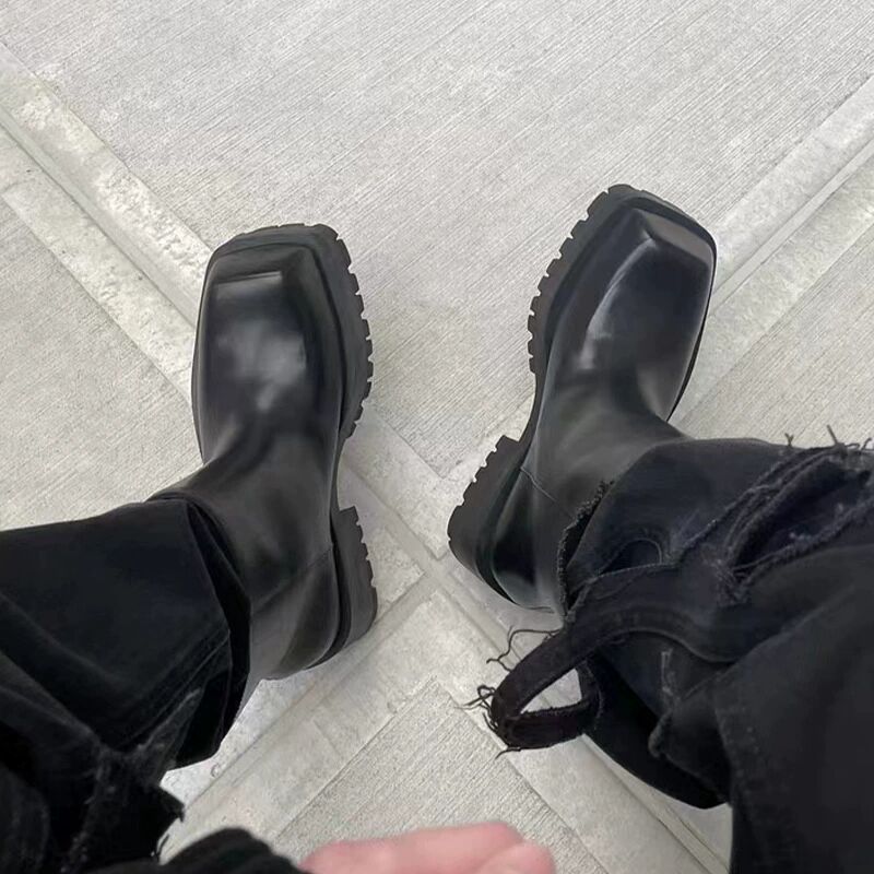Women's & Men's Squared Head Platform Chelsea Niche Ankle Boots