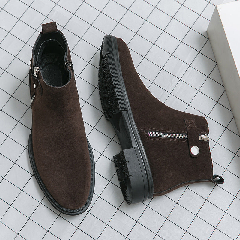 Men's Plus Size Solid Color Chelsea Fashion Boots