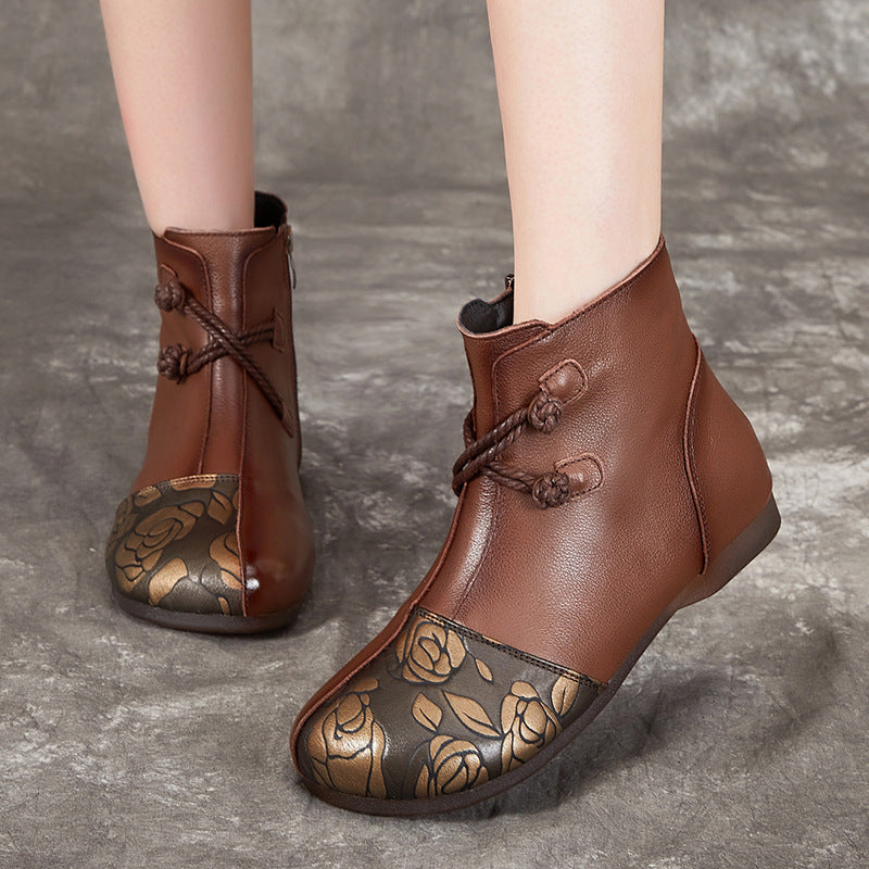 Women's Retro Style Winter Mother Soft Bottom Outdoor With Boots