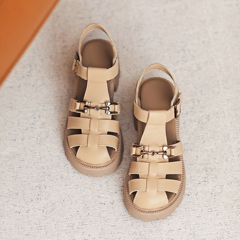 Women's Nick Arthur Platform Metal Buckle Roman Sandals