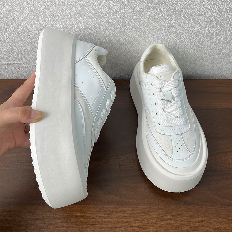 Men's Beautiful Platform Sports Bread White Sneakers