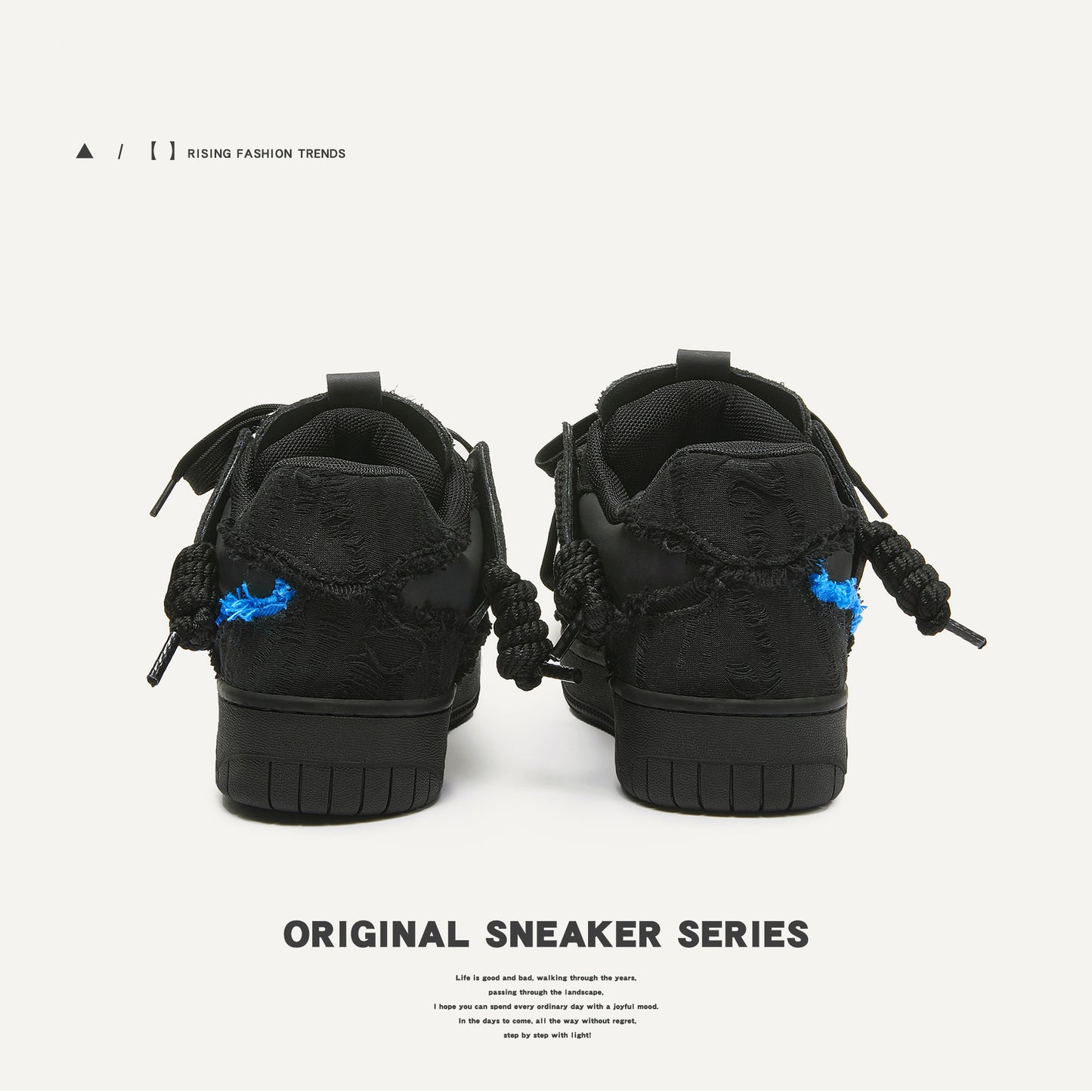 Women's & Men's Destroy Aesthetics Series Black Warrior Youthful Sneakers