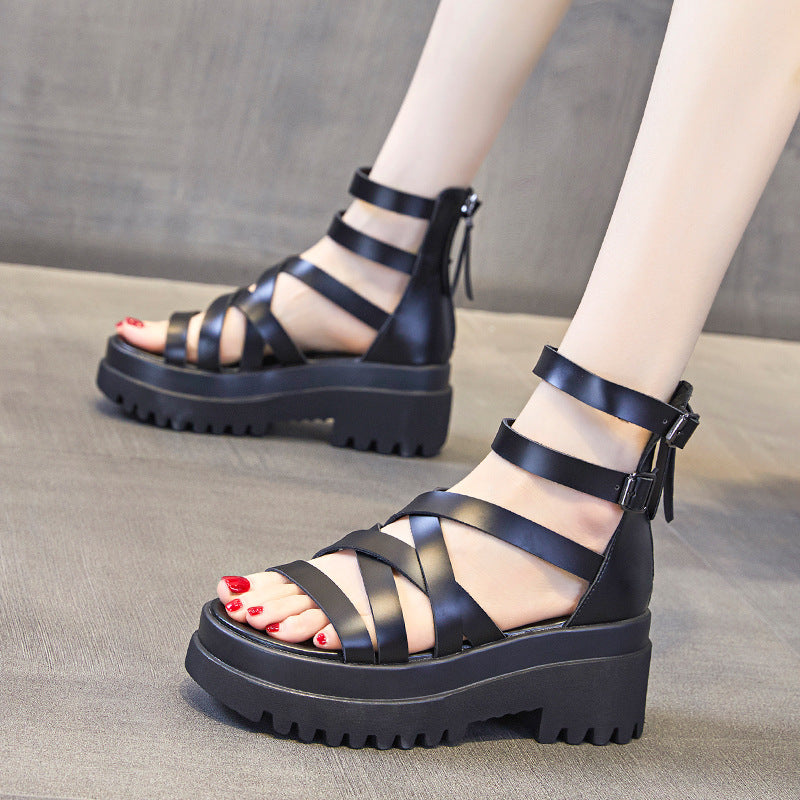 Women's Summer Height Increasing Breathable Hollow Fashion Heels