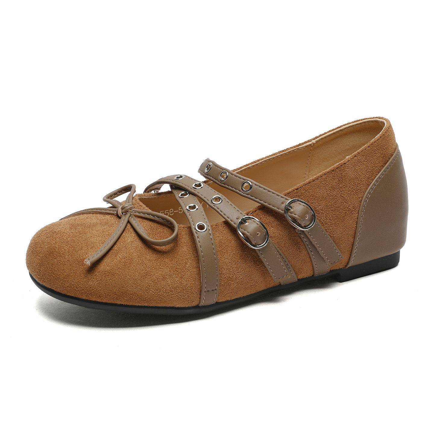 Women's Bow Height Increasing Insole Mary Jane Autumn Low-cut Pumps Ballet Men's Shoes