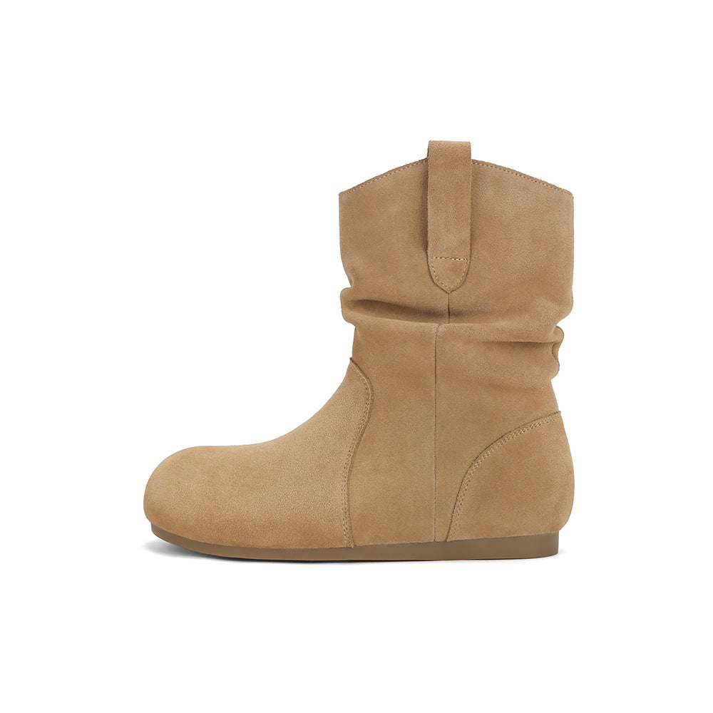 Island Warm With Veet Pleated Pile Style Boots