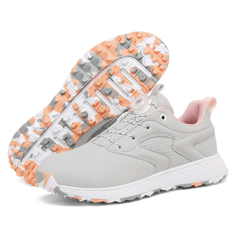 Women's & Men's Golf Couple Comfortable Waterproof Automatic Knob Sneakers