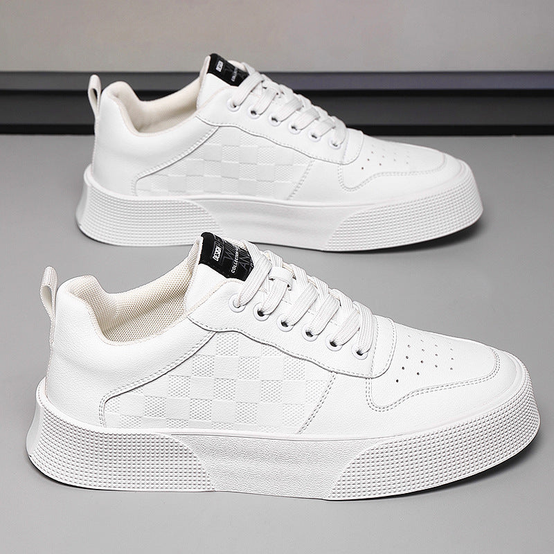 Men's Oversized Fattened Breathable Sports White Sneakers