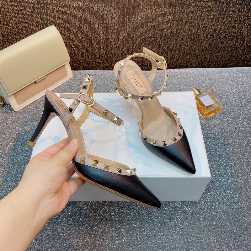 Toe High Stiletto Box Tangerine Mid Female Sandals