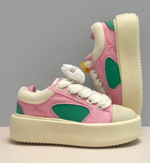 Women's & Men's Design Heart-shaped Platform Fashionable Height Increasing Sneakers