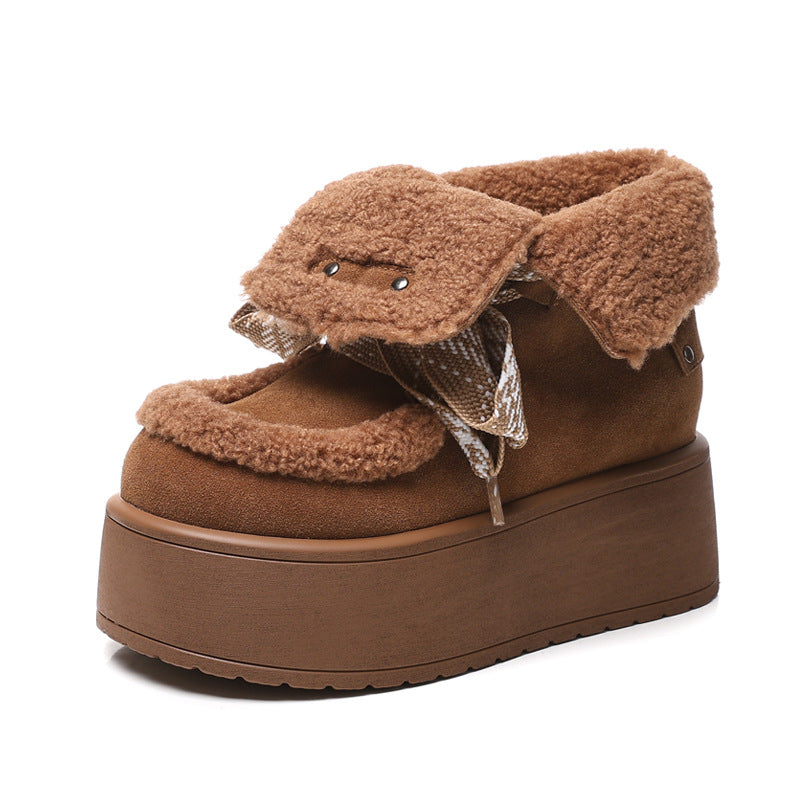 Women's Hidden Platform Fashion Plus Veet Winter Snow Boots