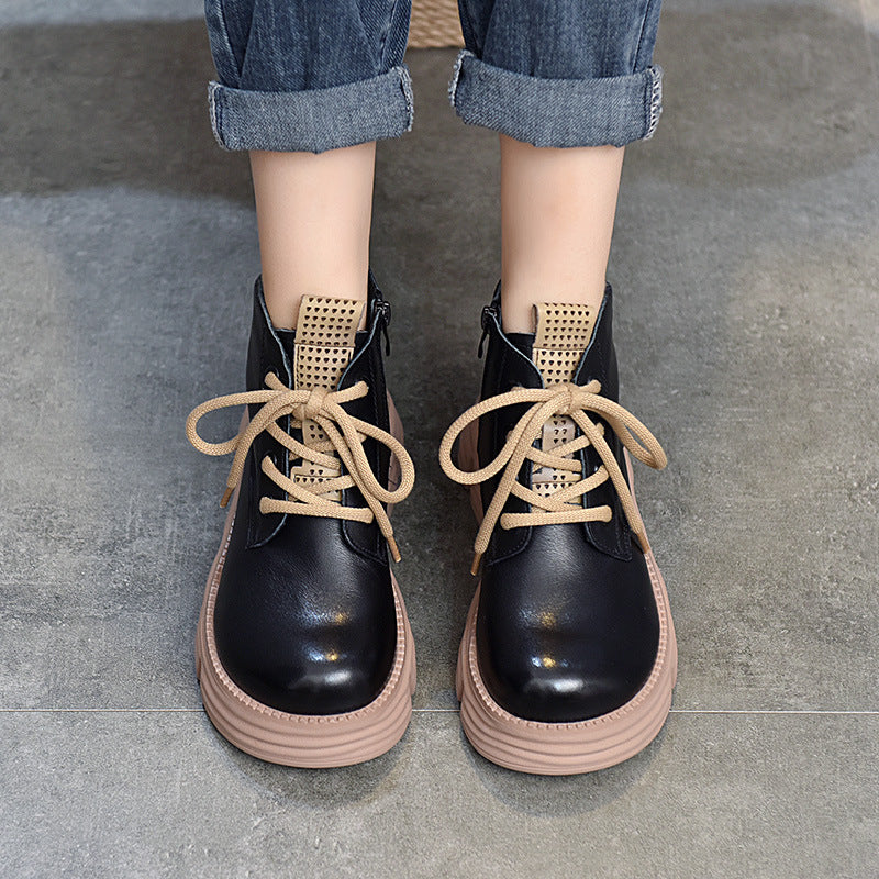 Women's Activity Price Platform First Layer Cowhide Boots