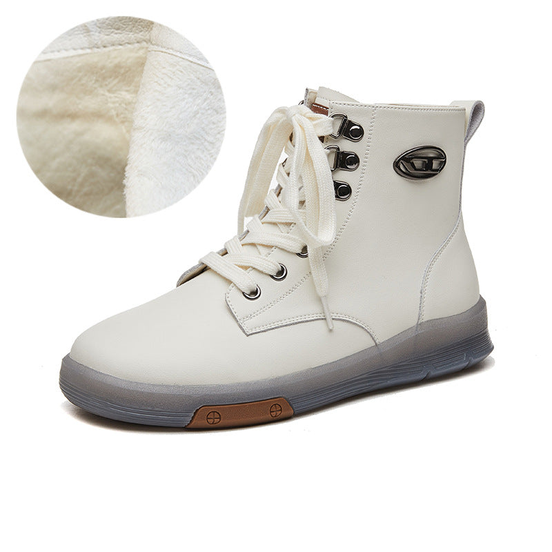 Women's Fleece-lined Martin Genuine Tendon Bottom Ankle Boots