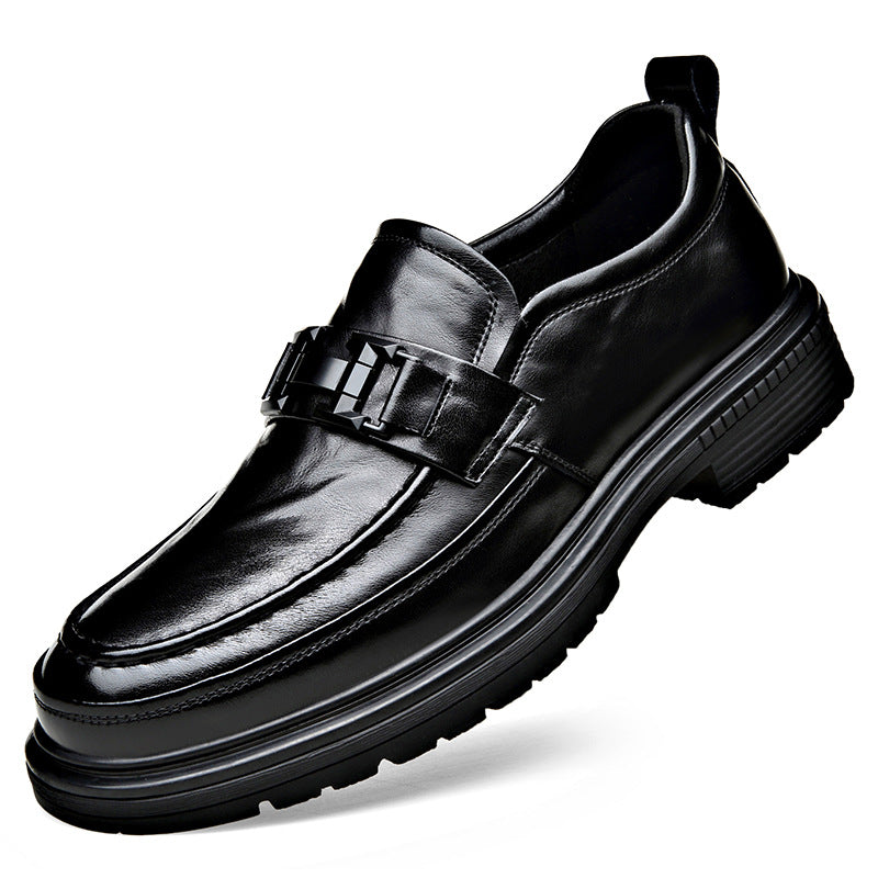 Men's Business Lightweight Platform Slip-on Fashion Pattern Leather Shoes