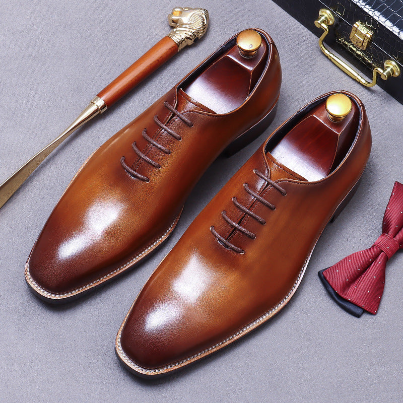 Men's Promotion Business Formal Wear Cowhide Simple Leather Shoes