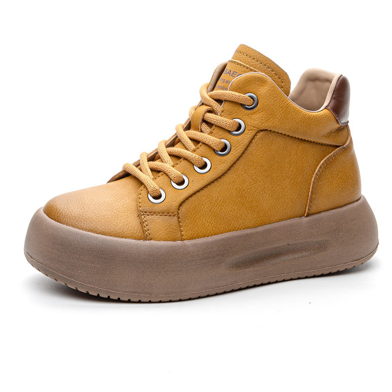 Women's Genuine Versatile Retro Platform Brushed Fashion Casual Shoes