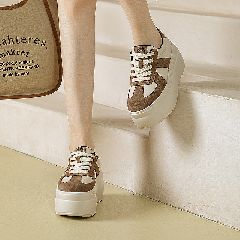 Women's Thick-soled Platform Height Increasing Color Matching Casual Shoes