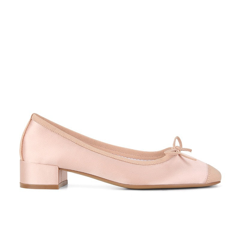 Women's Heights French Sheepskin Square Toe Bow Women's Shoes