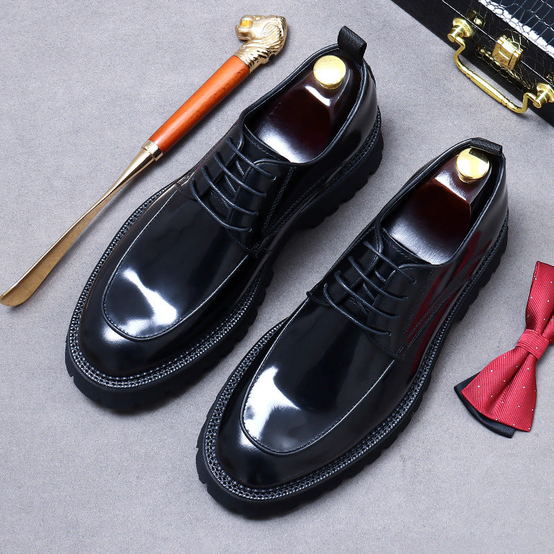 Men's For Big Promotion Genuine Business Platform Leather Shoes