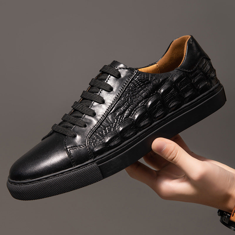 New Men's Trend Texture Low Trendy Men's Board Shoes