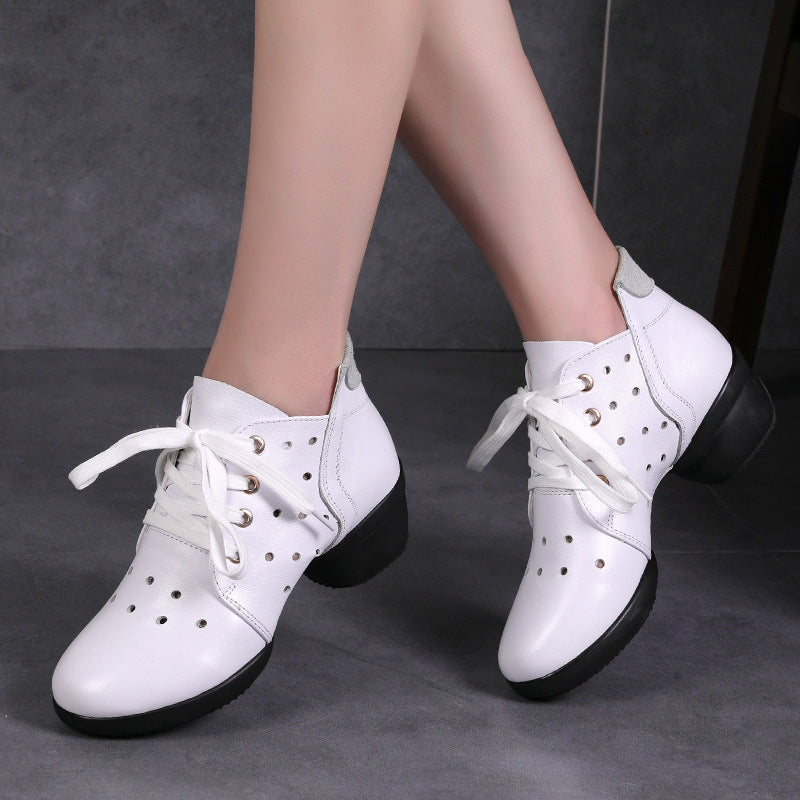 Women's Cowhide Soft Bottom Dancing Modern Dance Jazz Sneakers