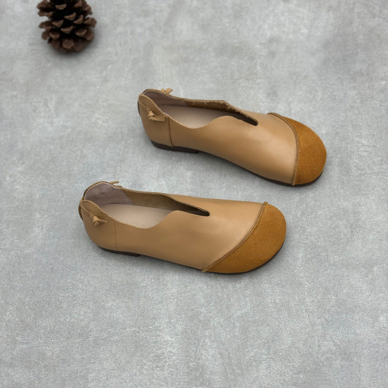 Genuine Pumps Color Matching Round Head Simple Casual Shoes