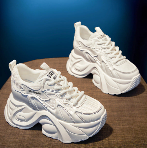 Women's Dad Autumn Small Platform Hidden White Casual Shoes