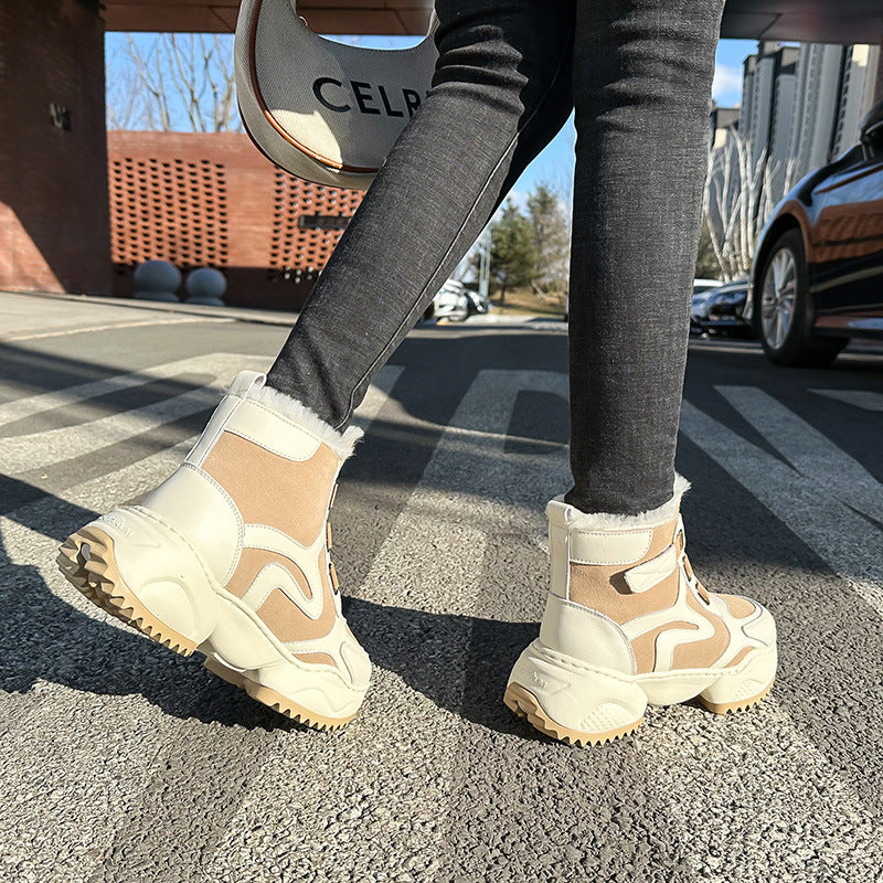 Women's Fleece-lined Thick Winter Bottom Warm Keeping Snow Boots